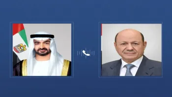 الرئيس الإماراتي ونائباه يعزون رئيس مجلس القيادة في وفاة عبدربه منصور هادي